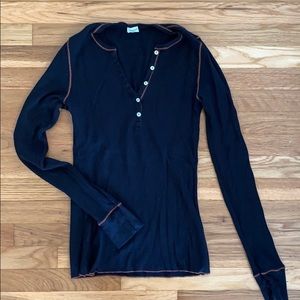 Splendid V-Neck Waffle Tee